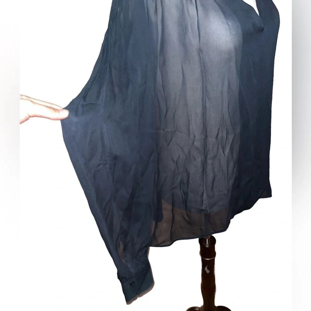 Rag & Bone Sheer Navy Blue Top - Picture 5 of 6